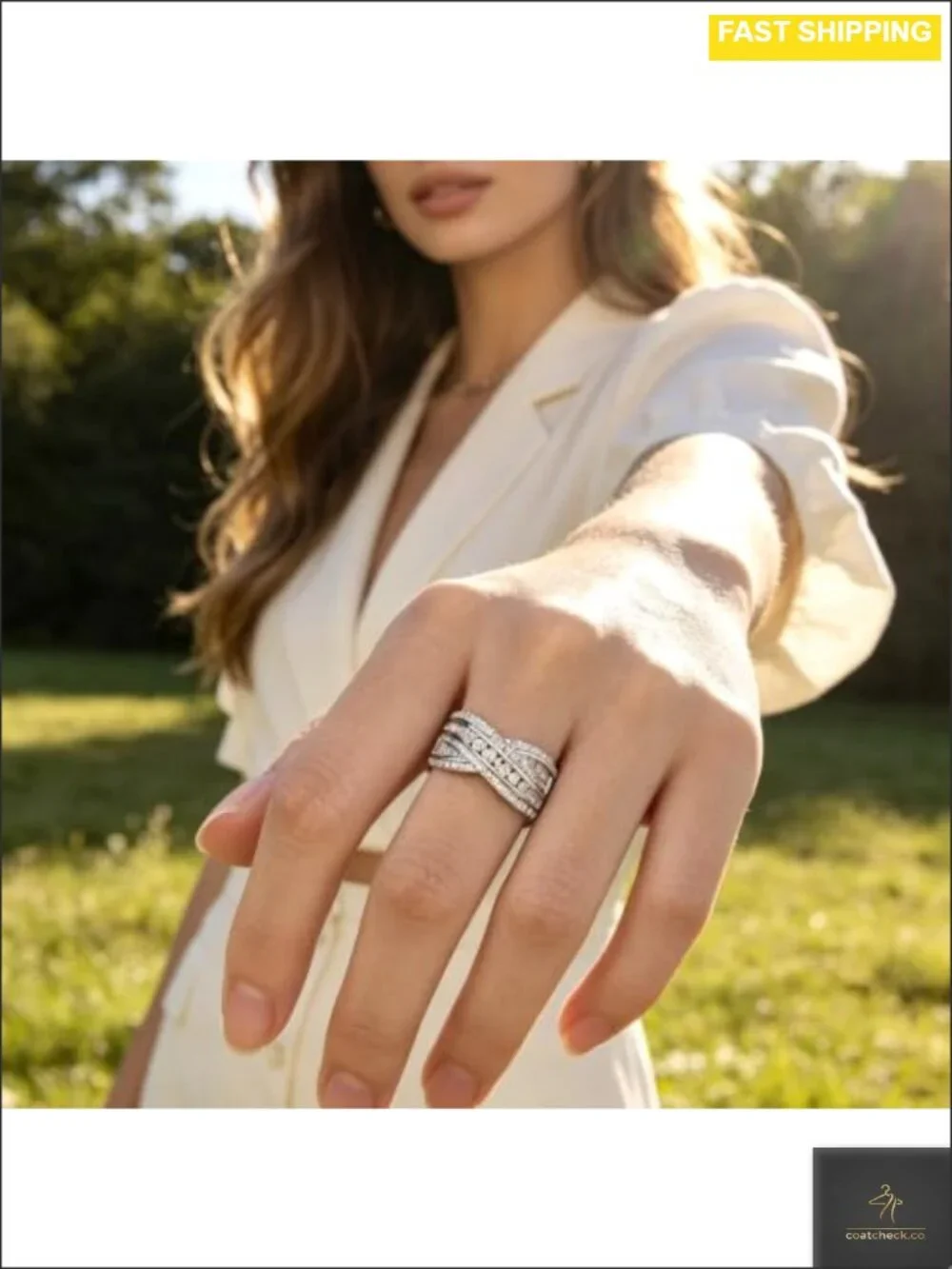 Sterling Silver Moissanite Wedding Band Ring Women Anniversary